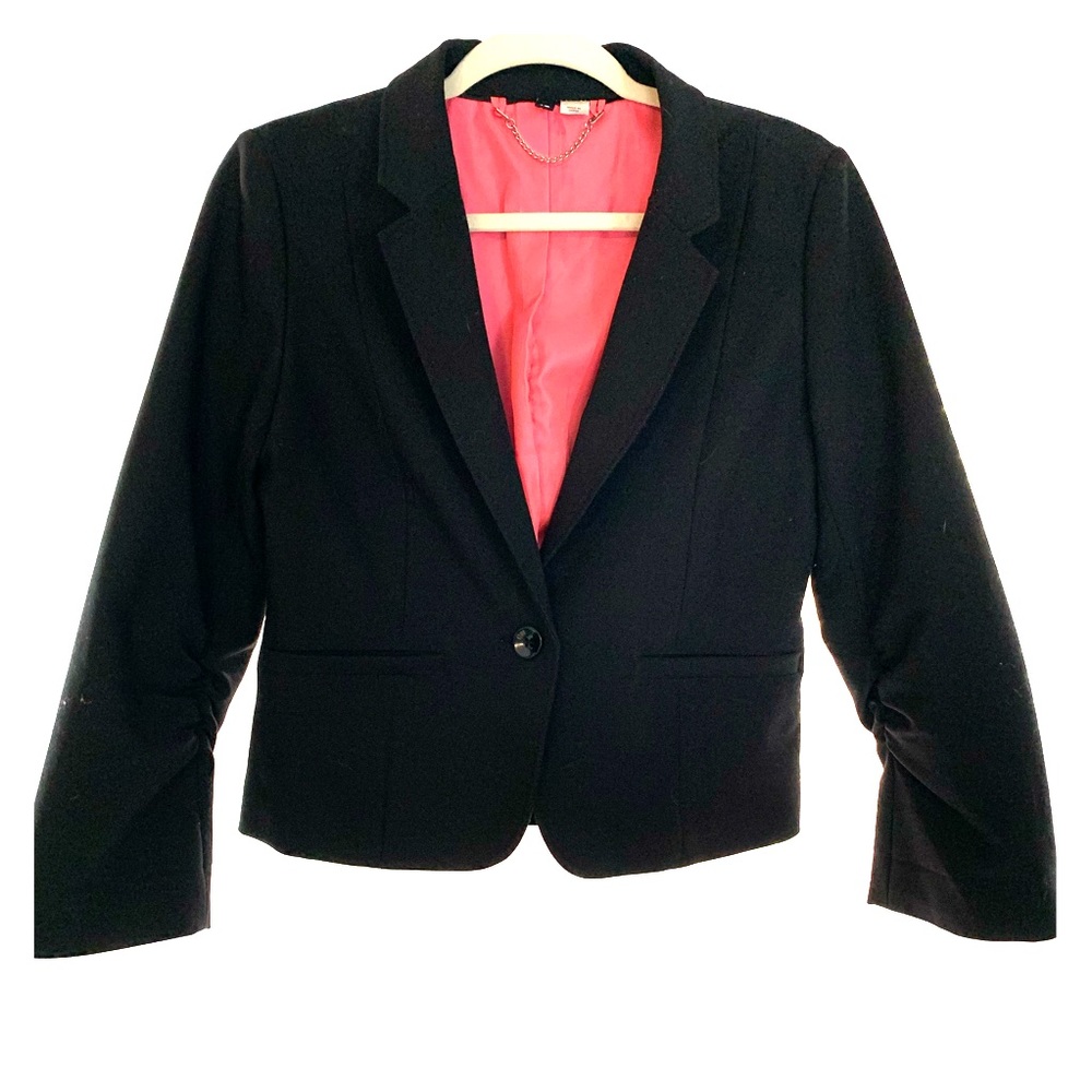 Black Blazer with Hot Pink Lining